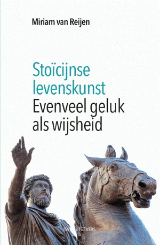 Boek 'Stoïcijnse levenskunst' met beeld van Marcus Aurelius en een paard.