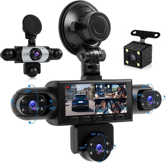 360° dashcam met 5 camera's 1080P