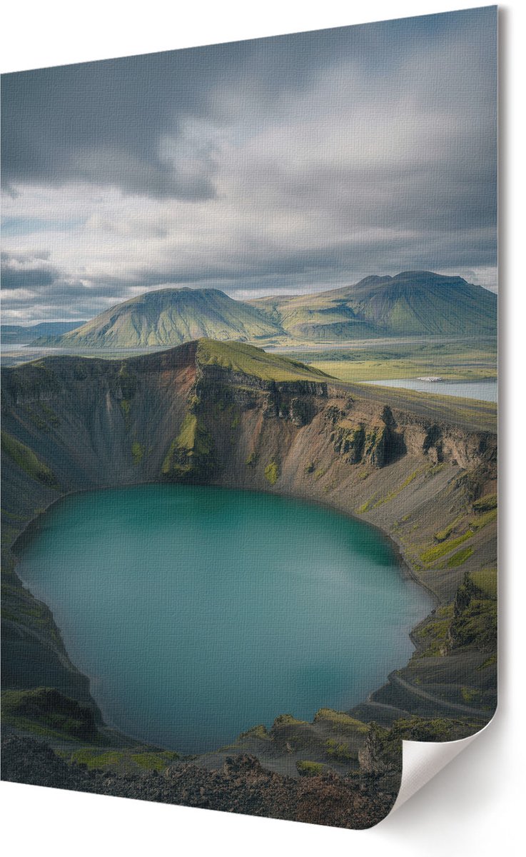 Coloray Polycanvas Wandposter - Paragliden In De Bergen, Fotografie - A2 - Grijs Decoratie - Rechthoek - Muurkunst - Woonkamer, Slaapkamer, Kantoor - Minimalist