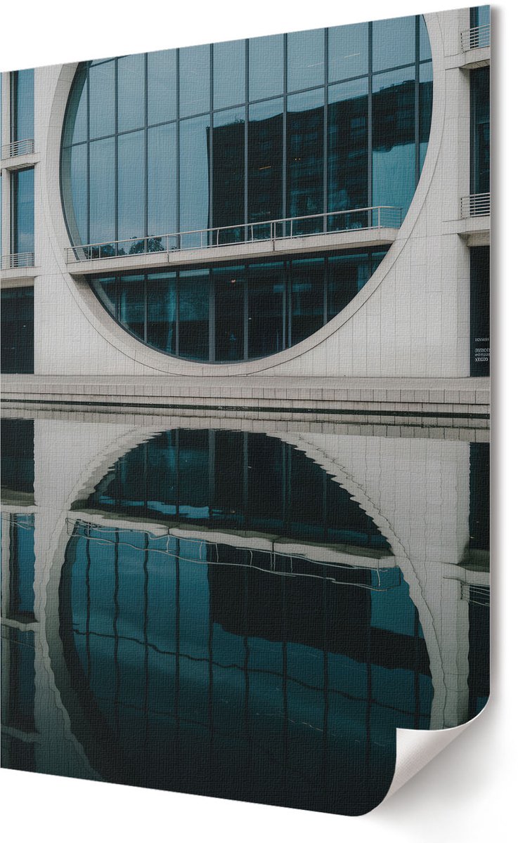 Coloray Polycanvas Poster - Stadsstation, Fotografie - A3 - Zwart-wit Design - Rechthoek - Muurdecoratie - Woonkamer, Slaapkamer, Kantoor - Modern