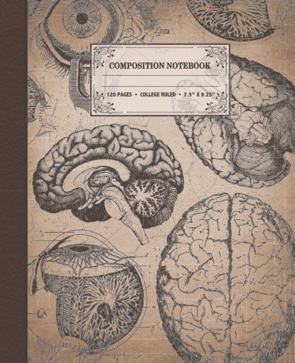 Composition Notebook: College Ruled - Vintage Human Anatomy Composition Notebook - Antique Aesthetic - Brain Theme - ShopVlot