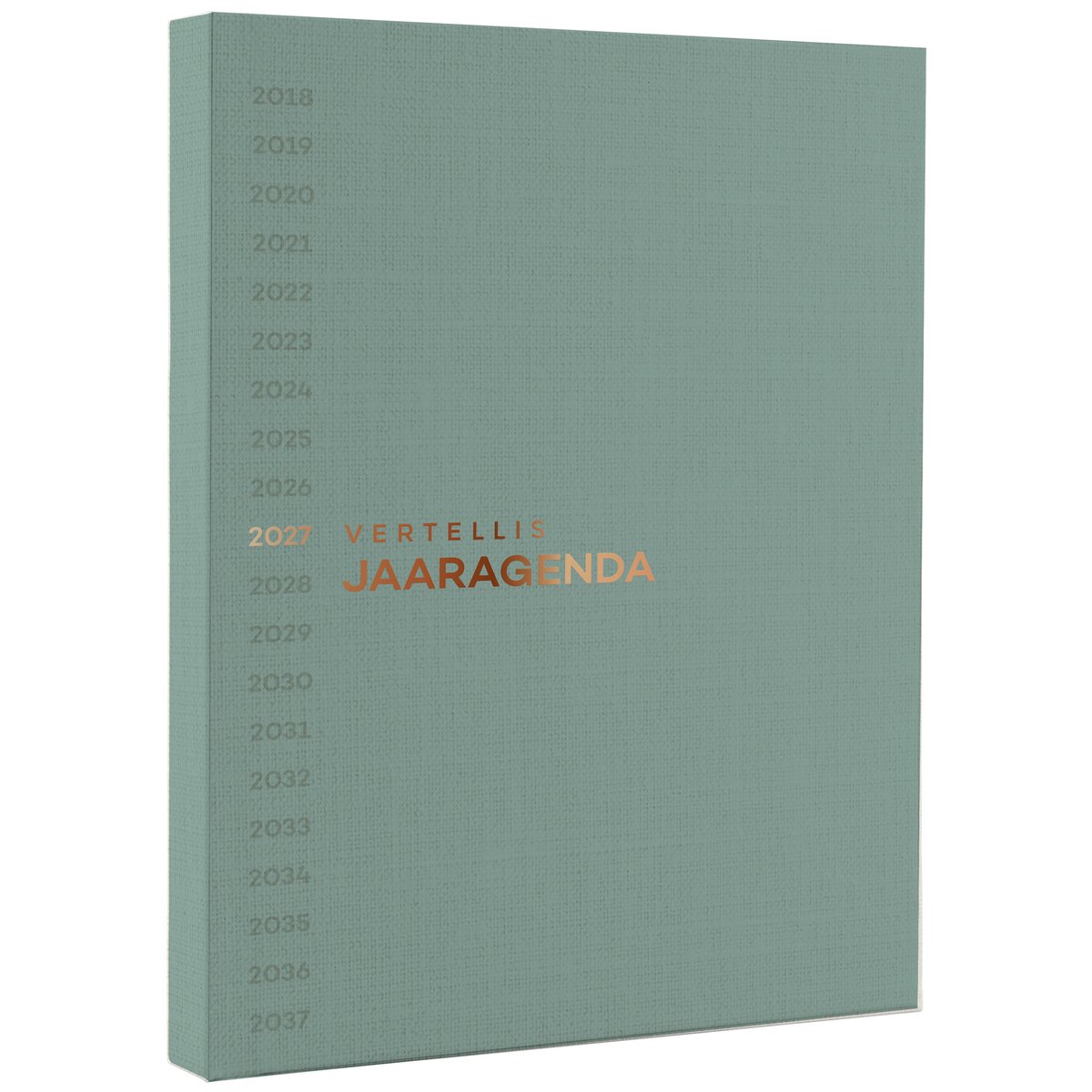 Vertellis Agenda 2027 - Jaaragenda - Weekagenda - Weekplanner - Maandplanner - Planner - Bureau Agenda 2027 - Met Weekplanning, Maandreflectie en Feestdagen - Hardcover Groen