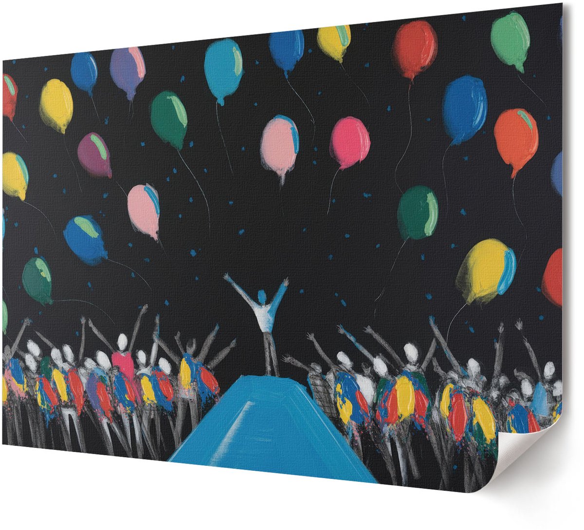 Coloray Polycanvas Poster - Huis In Krumau, Schilderen - A4 - Bruin Wanddecoratie - Rechthoek - Muurdecoratie - Woonkamer, Slaapkamer, Kantoor - Rustiek