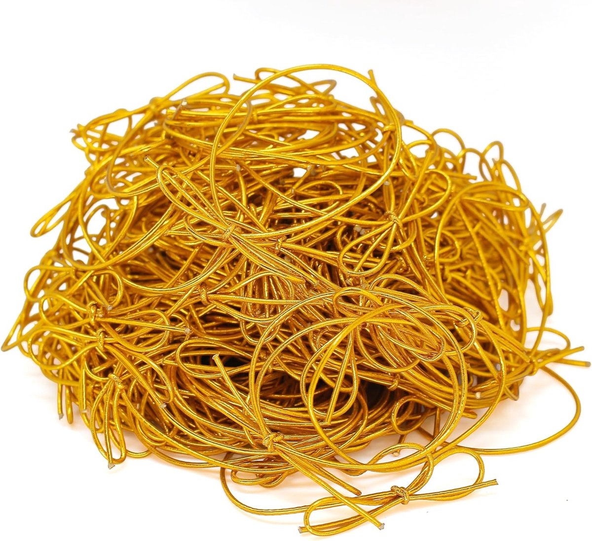 200 Stuks Gouden Stretch Lussen met Pre Gebonden Strikken voor Cadeauverpakking en Ambachten - Elastisch Koord voor Geschenkdozen en Decoratie