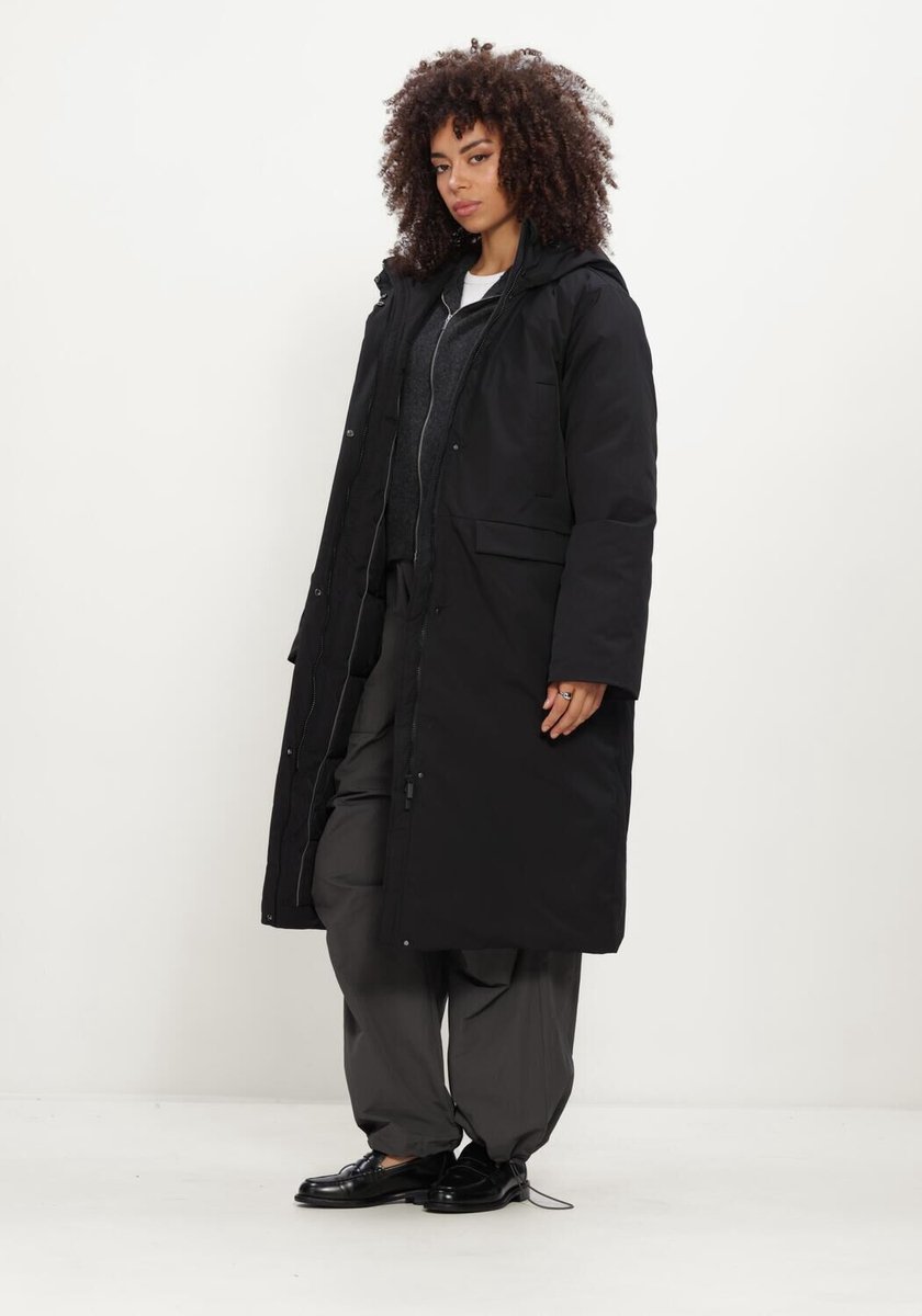 Object Objkelyn L/s Re Long Jacket Noos Dames - Tussenjas - Donsjas - Zwart - Maat 38