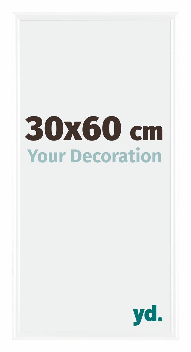 yd. Your Decoration - Fotolijst 30x60 cm - Kunststof - Wit Hoogglans - Bordeaux