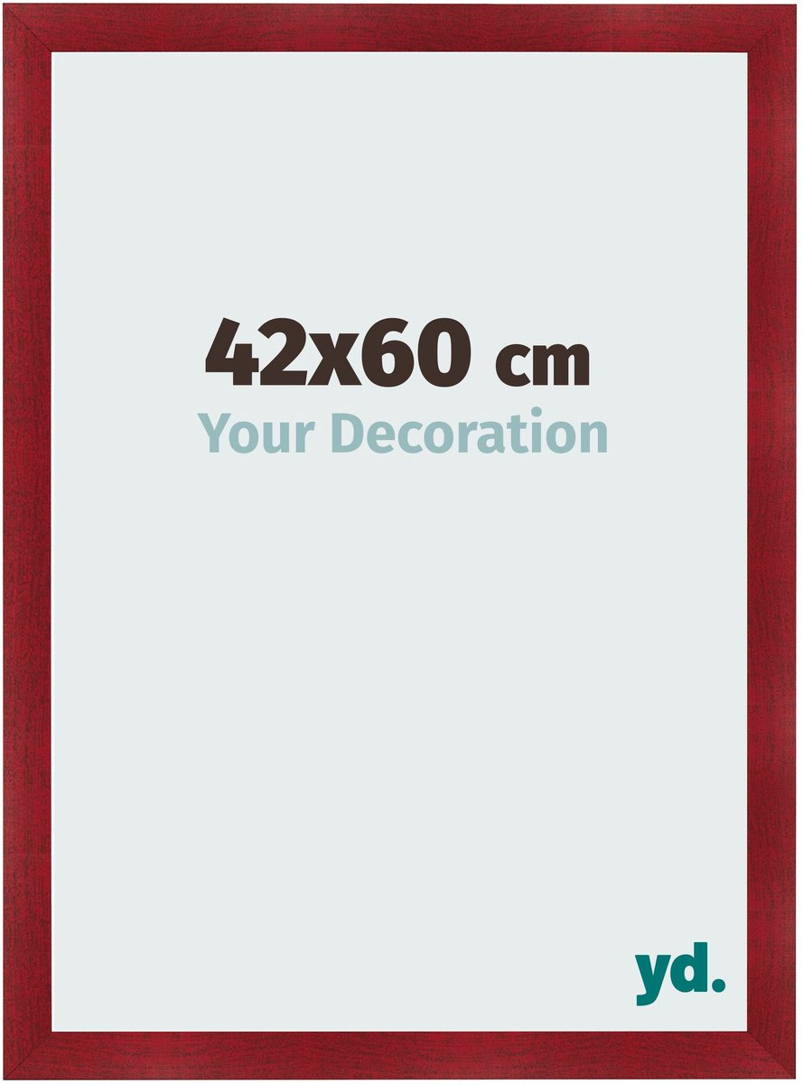 yd. Your Decoration - Fotolijst 42x60 cm - MDF - Wijnrood Geveegd - Pisa