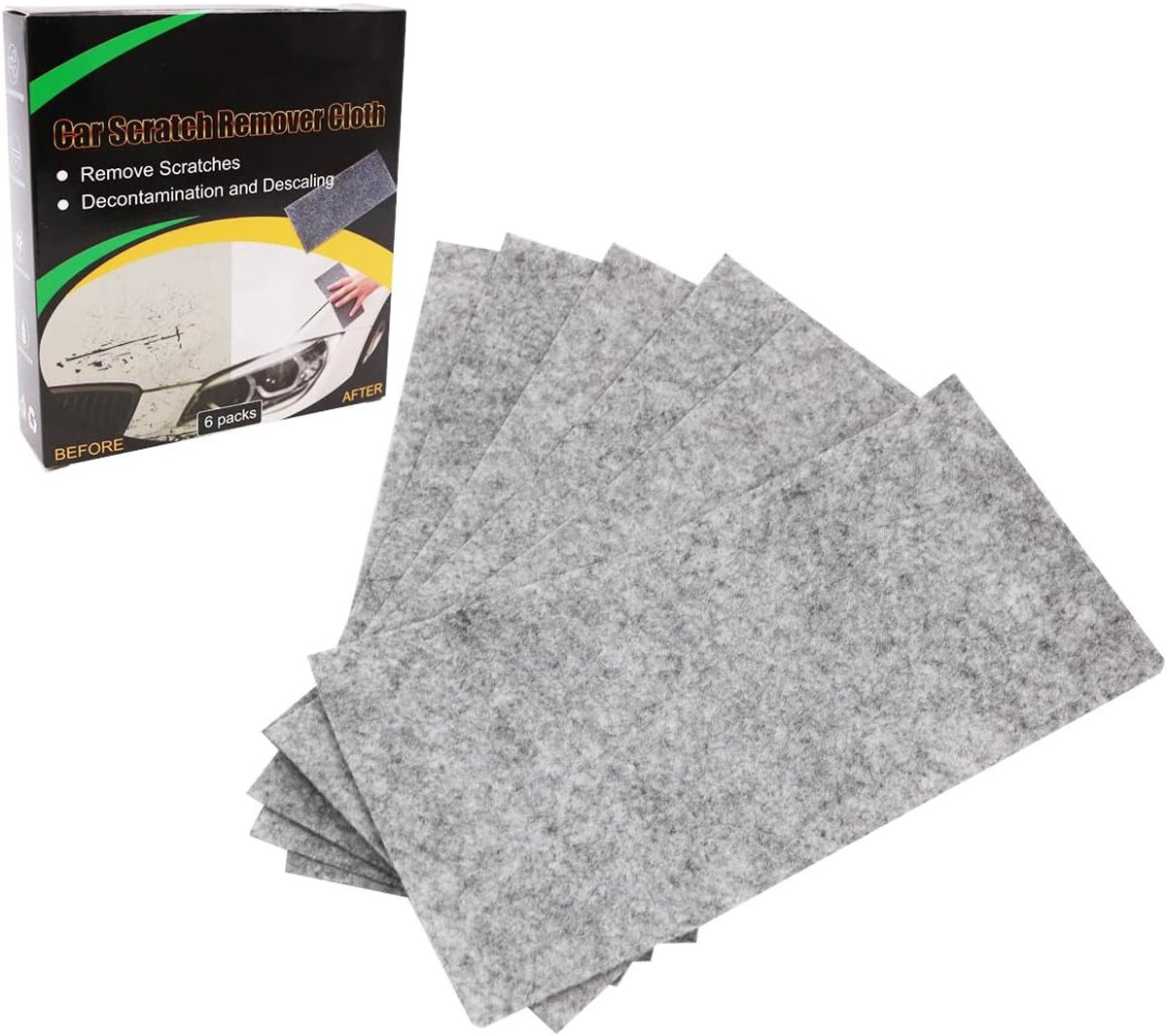 Dailygoods- Nano Doek - 6 Stuks - Nano Glitter Stof - Voor Auto Krassen - Gemakkelijk te Repareren - Geschikt voor Alle Kleuren - Herbruikbaar - Reparatiedoek