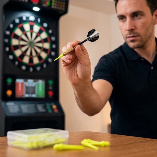 Groene dart tips soft tip set 180 stuks darts accessoires kunststof dart punten vervangbare soft tips voor elektronische dartborden inclusief opbergdoosjes — afbeelding 4