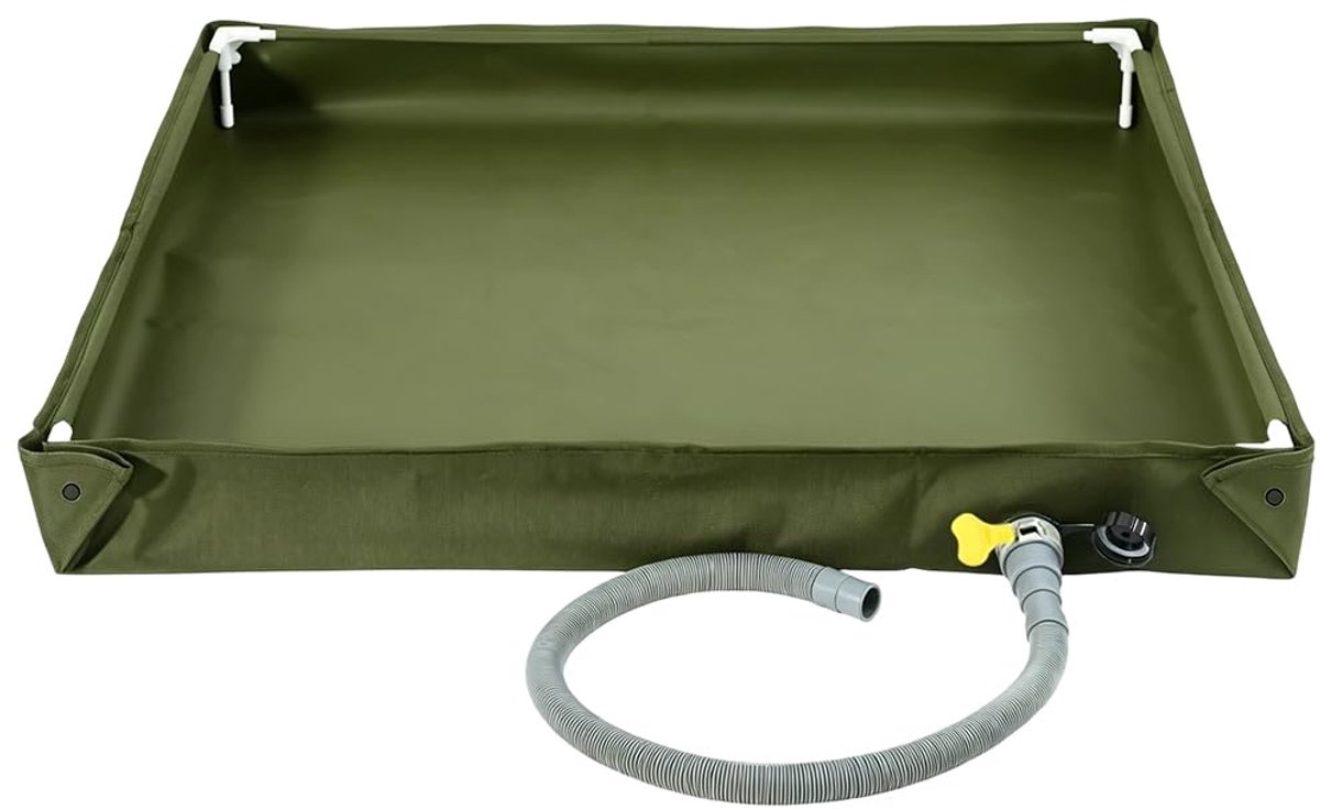 Draagbare douchebak 80x80x10cm, vouwbare douchebasis douchebak camping met 1 M afvoerslang, duurzame Oxford - ShopVlot