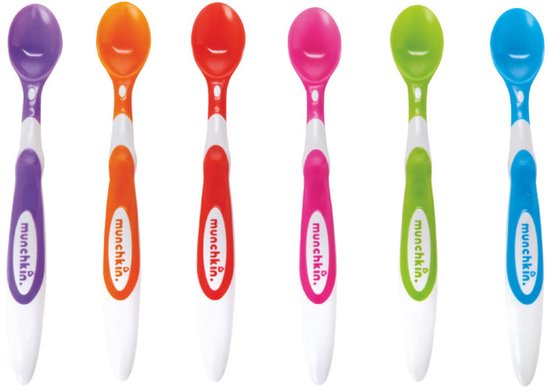 Munchkin kinderbestek Set van 6 lepels - Soft Spoons 6 Baby - Kinder Lepeltjes - Zachte Tuit - Baby Bestek - Per 6 Stuks - Vanaf 3 Maanden