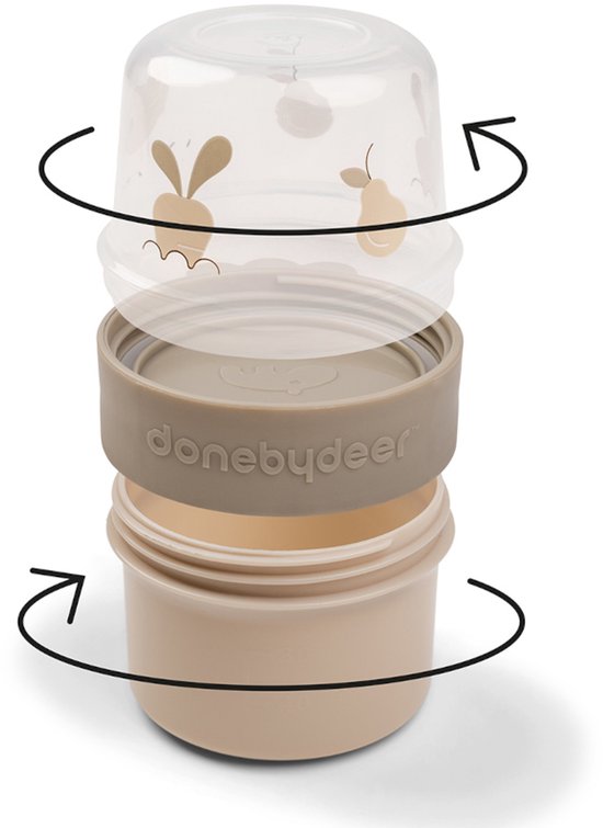 Done By Deer Birdee 2-Way Snackbox - Small - Sand van Done by Deer — afbeelding 3