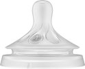 Philips Avent speen met nummer 4 en groeven. Transparant materiaal, voor 3+ maanden.