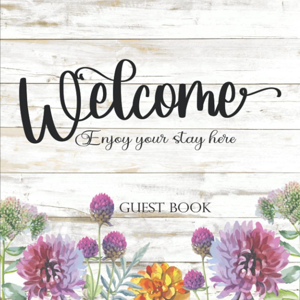 Gastenboek voor bezoekers - Watercolor farmhouse ontwerp - Handig logboek voor AirBnB en Bed & Breakfast - ShopVlot