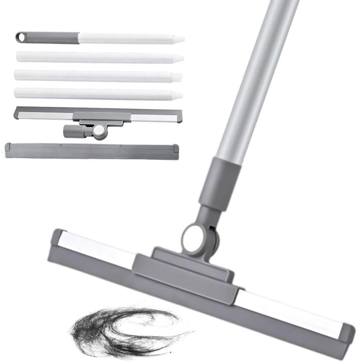 Waterschuiver Vloertrekker - Vloerwisser Douchewisser - Badkamer Reinigen - Afneembare Schuiver - 136 cm - Grijs