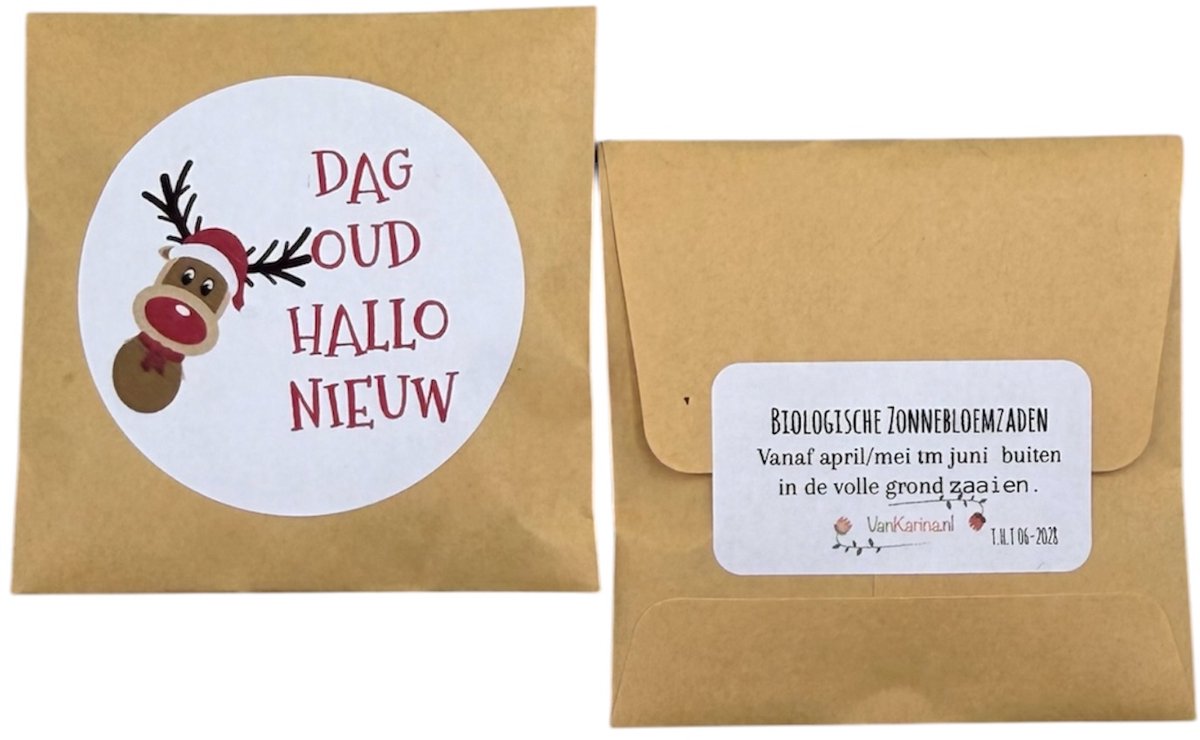 10 zakjes gevuld met zonnebloemzaden,Dag Oud Hallo nieuw, bloemetje,biologisch nieuw jaars attentie,attentie, uitdeelkadootjes, mini zadenzakjes,mini , kleine attentie, bloemetje,