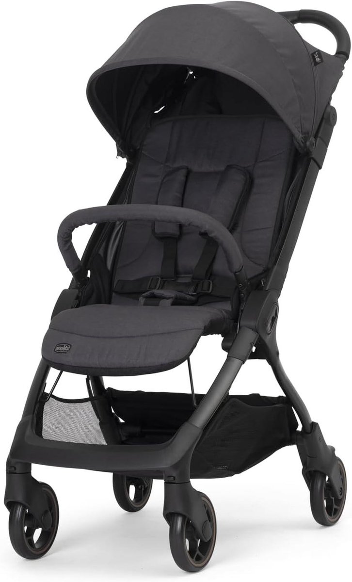 Lichtgewicht Wandelwagen - Reisbuggy Compact - Reizen met baby - Vliegtuig-compatibel - 55 x 48 x 22 cm - Zwart