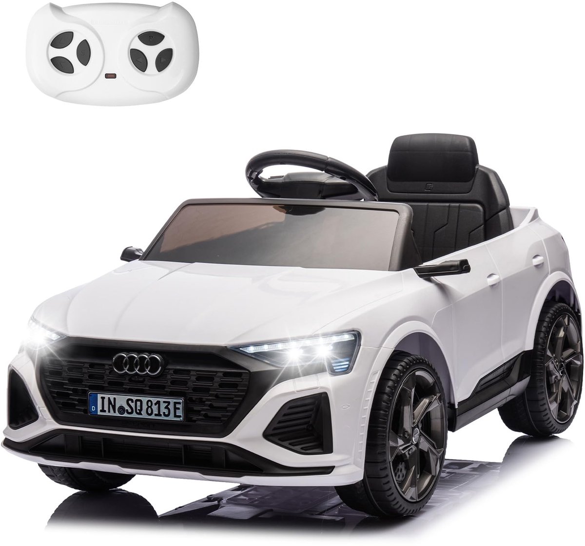 Elektrische Kinderauto - Audi SQ8 E-tron - 12V 4.5A - Afstandsbediening - 2.4GHz - Veiligheidsgordel - Muziekfunctie - Voor Kinderen 3-6 Jaar - Max Snelheid 3-5 km/h - Wit