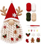 Kerstmis Haakset - Doe-het-zelf haakpakket - Gehaakte deurhanger - Handgemaakte set - Woondecoratie - Kerstversieringen - Feestelijke decoraties - Kerstcadeaus - Geef hem/haar een kerstcadeau