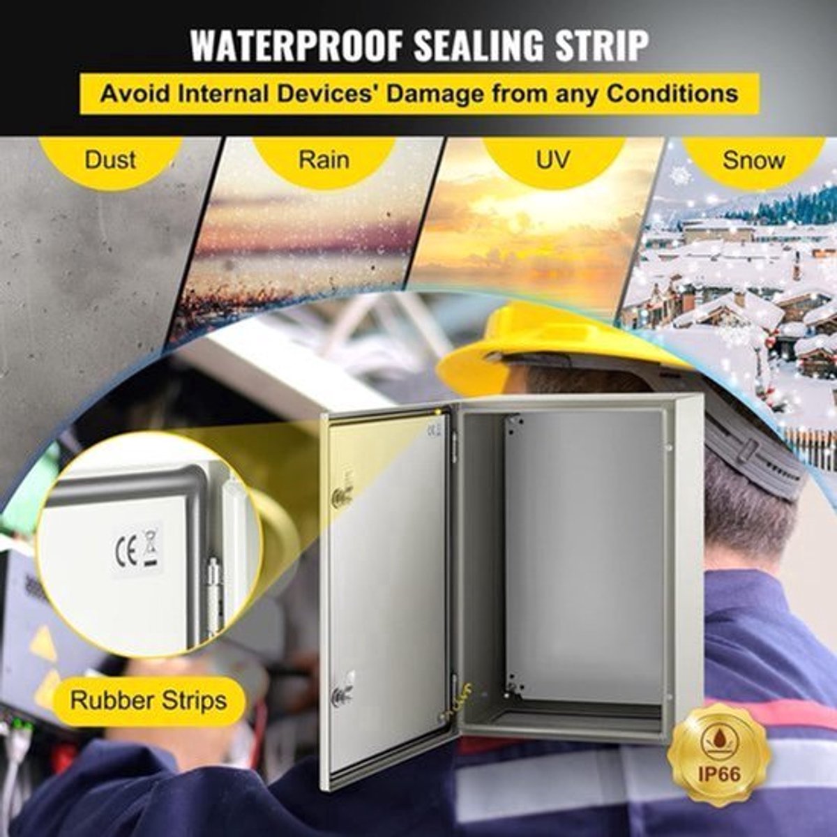 Elektrische Behuizing – Groepenkast – Schakelkluis – Stalen Kast – Wandkast – IP66 Waterdicht – 1,5 mm Koudgewalst Staal 60x40x25 cm