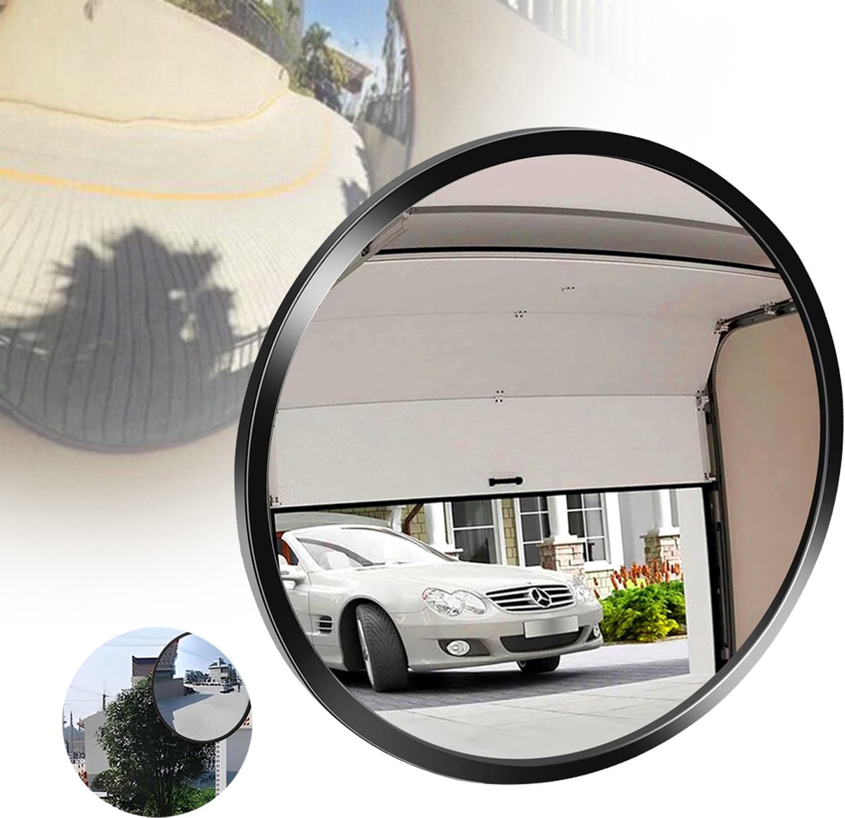 Ronde Verkeersspiegel 30 cm - 130° Groothoek PC-Lens met Hoge Resolutie - Eenvoudige Montage met Clips en Schroeven - Voor Magazijn, Winkel en Parkeerterrein