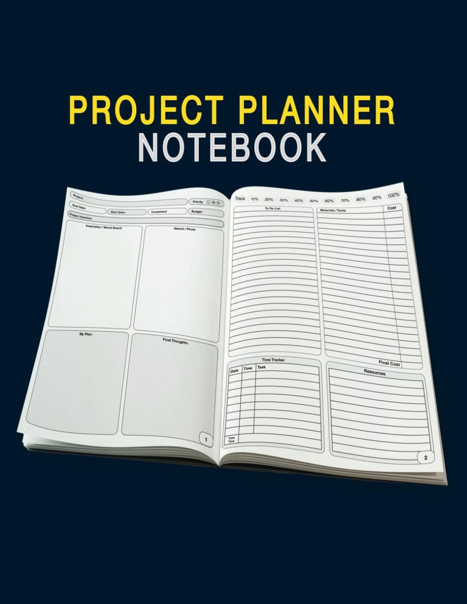 Project Planner Notebook: Organize your Creative Process - This Project Tracker has a Minimalist Design to Help Hone - ShopVlot