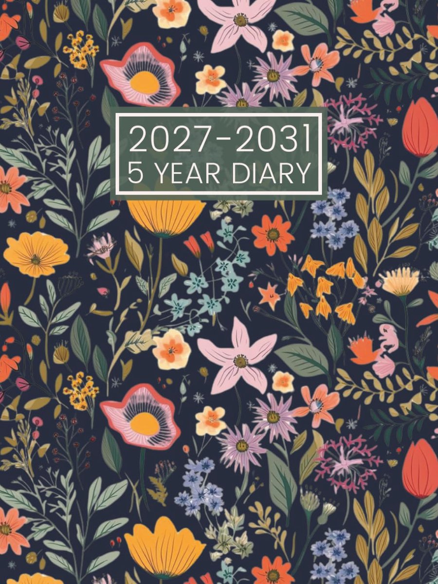 5 Year Diary 2027-2031: Five Year Month to View Calendar from January 2027 to December 2031 - ShopVlot