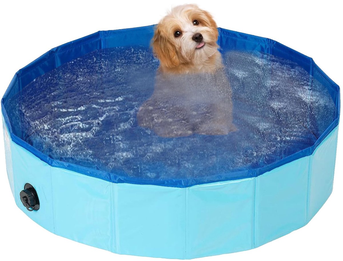 Hondenzwembad, Opvouwbaar Bad, Opvouwbare Hondenbadje, Hondenbadkuip Stabiel, Ballenbad voor Honden, Dog Pool - ShopVlot