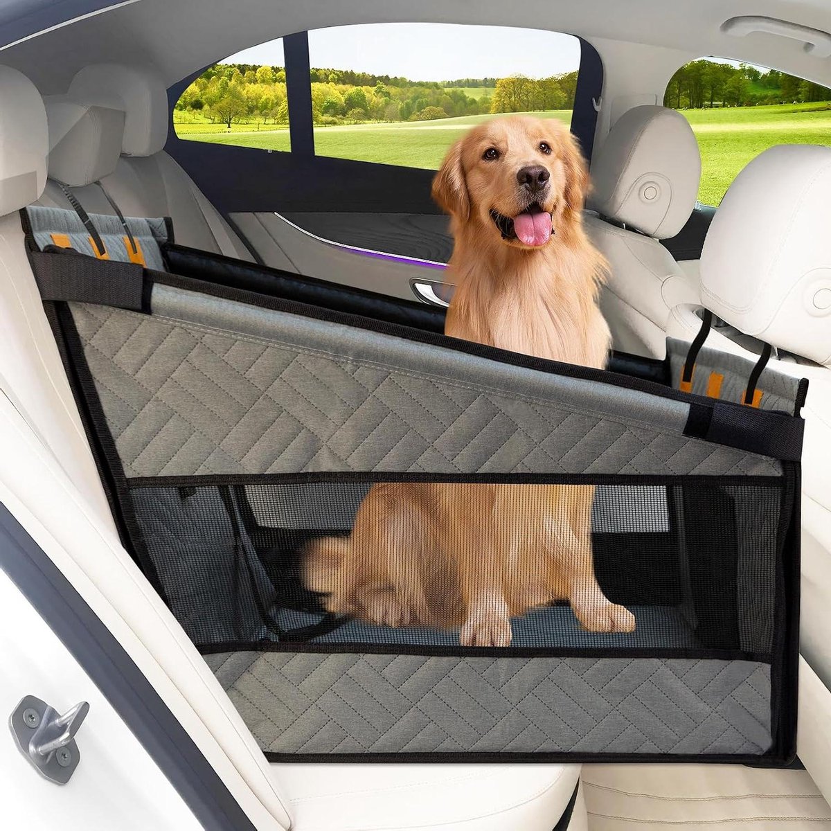 Honden Autostoel - Autostoel Hond - Veilig Reizen - Extra Stabiel Ontwerp - 73x56x40cm - Grijs