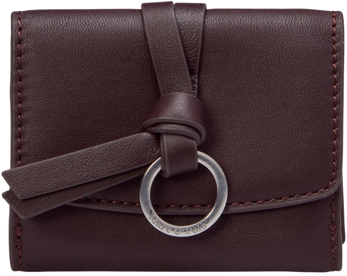 Marc O'Polo Leren portemonnee Leni Combi Wallet Black Cherry donkerbruin