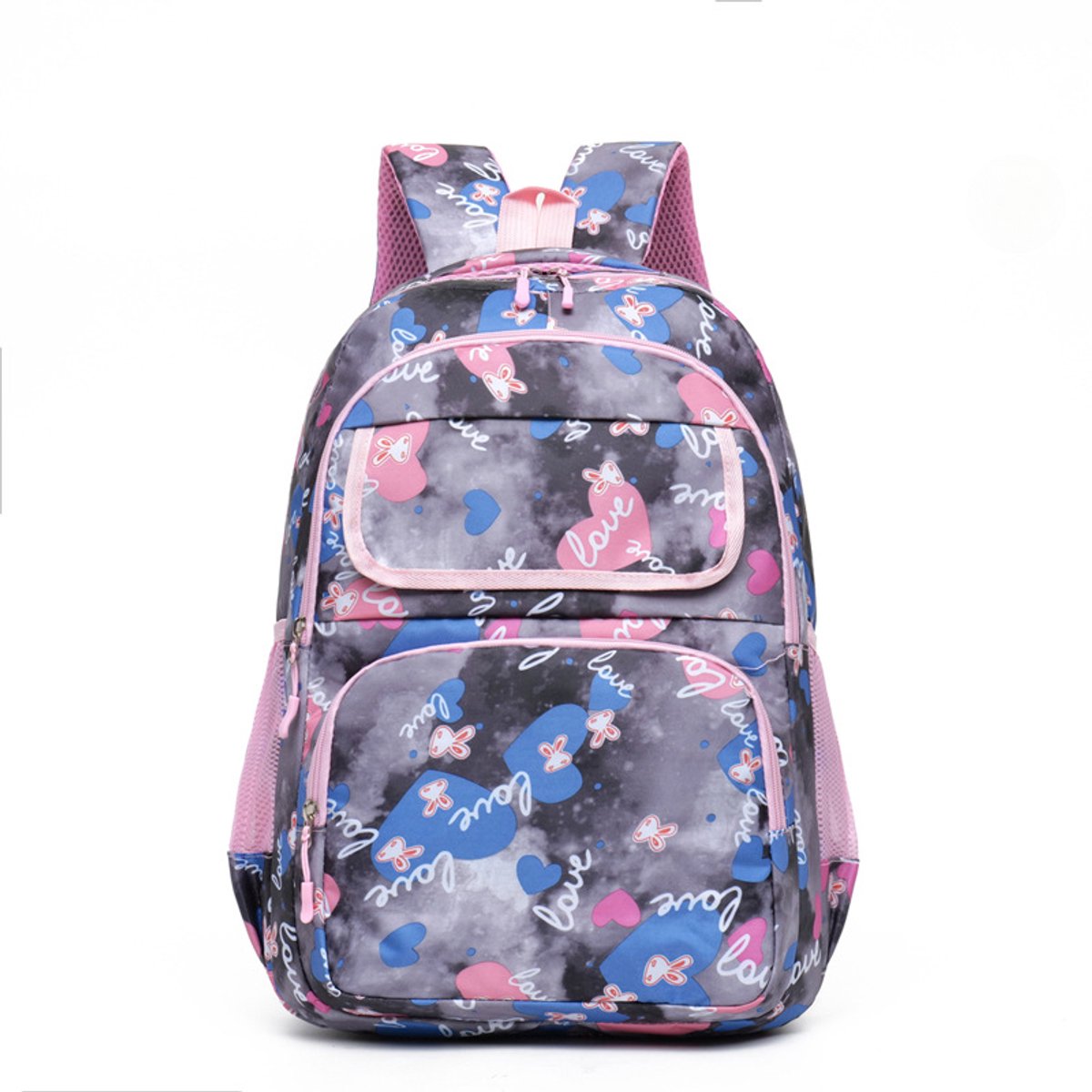 KZQ Rugzak - Schoudertas - Kinderrugzak - Schoolrugzak - Grote capaciteit - 32 x 14 x 47cm - Grijs