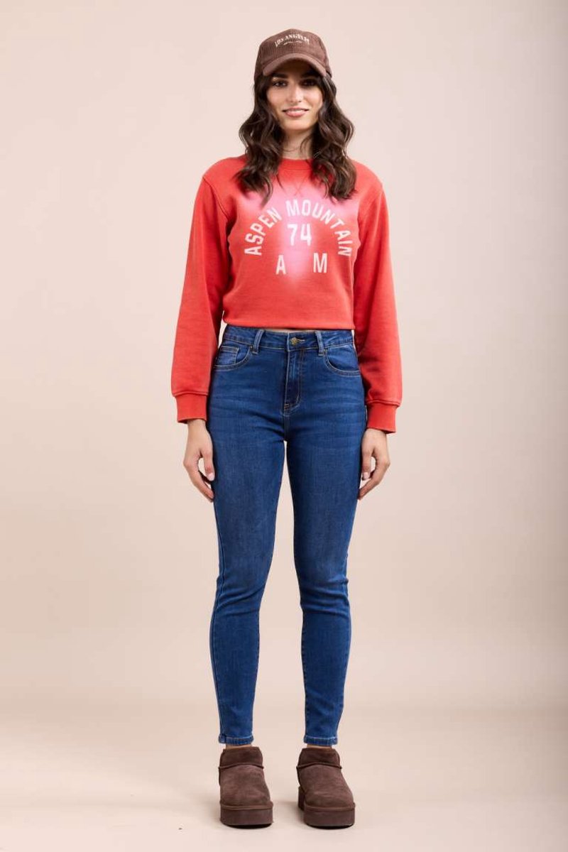Toxik3 Dames Skinny Jeans, High Waist, Jeans met Fleecevoering, Warme Binnenkant, Slim Fit Pasvorm, Stretch Denim L