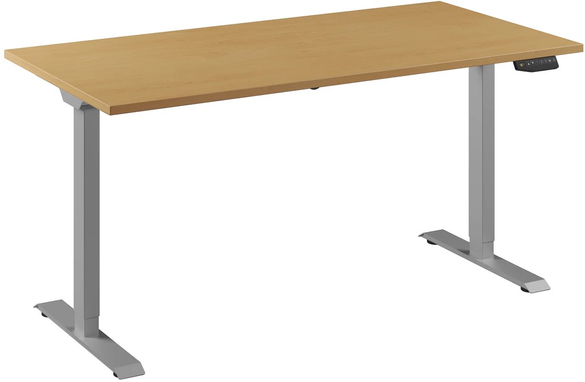 Bureau Adjust 1 Plus QA 160x80 Aluminium/Beuken
