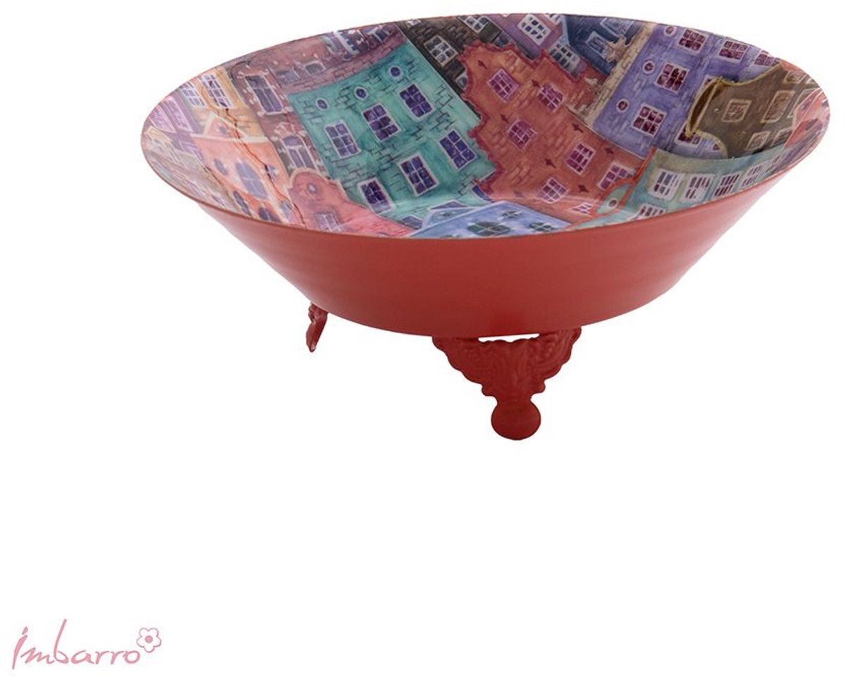 Imbarro Home & Fashion - Bowl HomeSweetHome - Blauw, Bruin, Roze - 18 X 18 X 7 cm