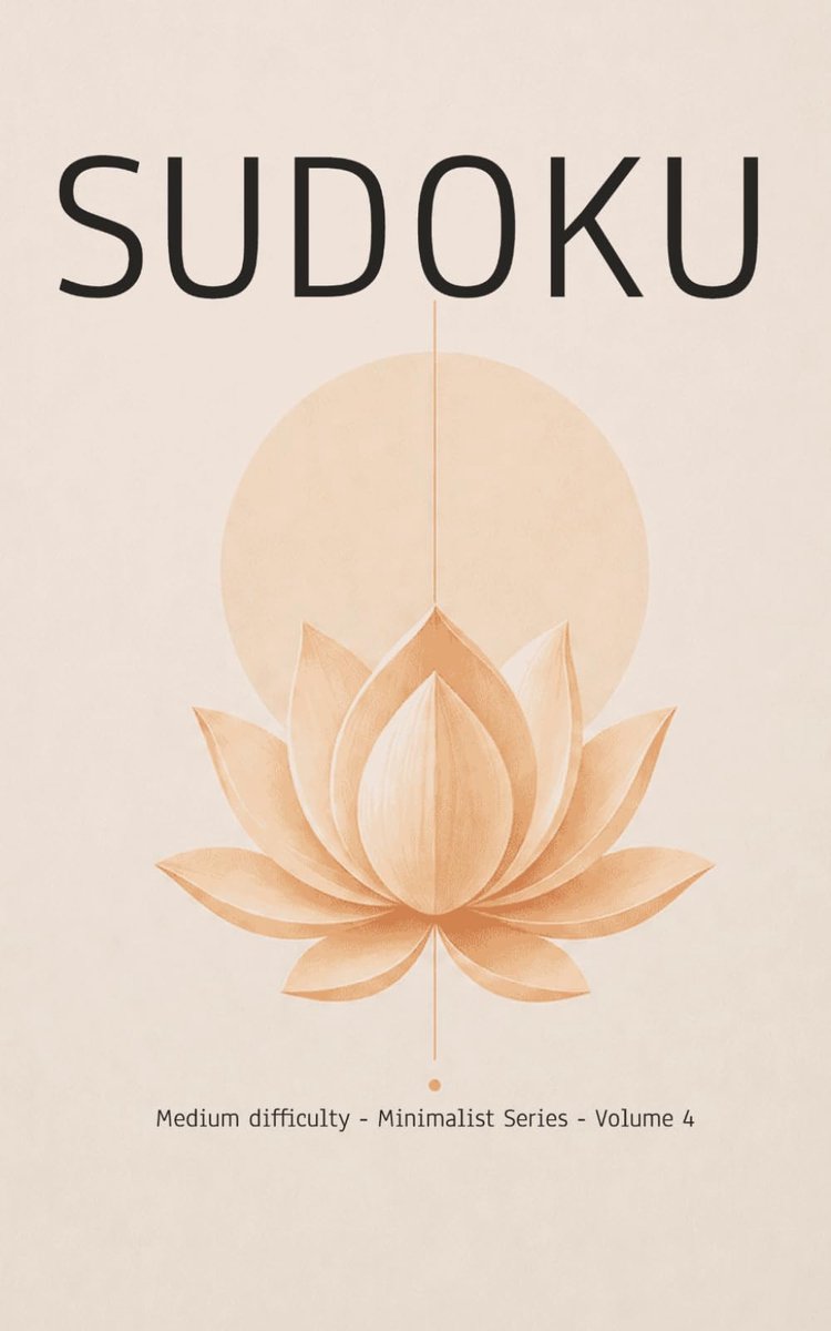 Sudoku Minimalist style (Medium level) brain game: 99 puzzles to focus and calm, Solutions included, Minimalist Series - ShopVlot