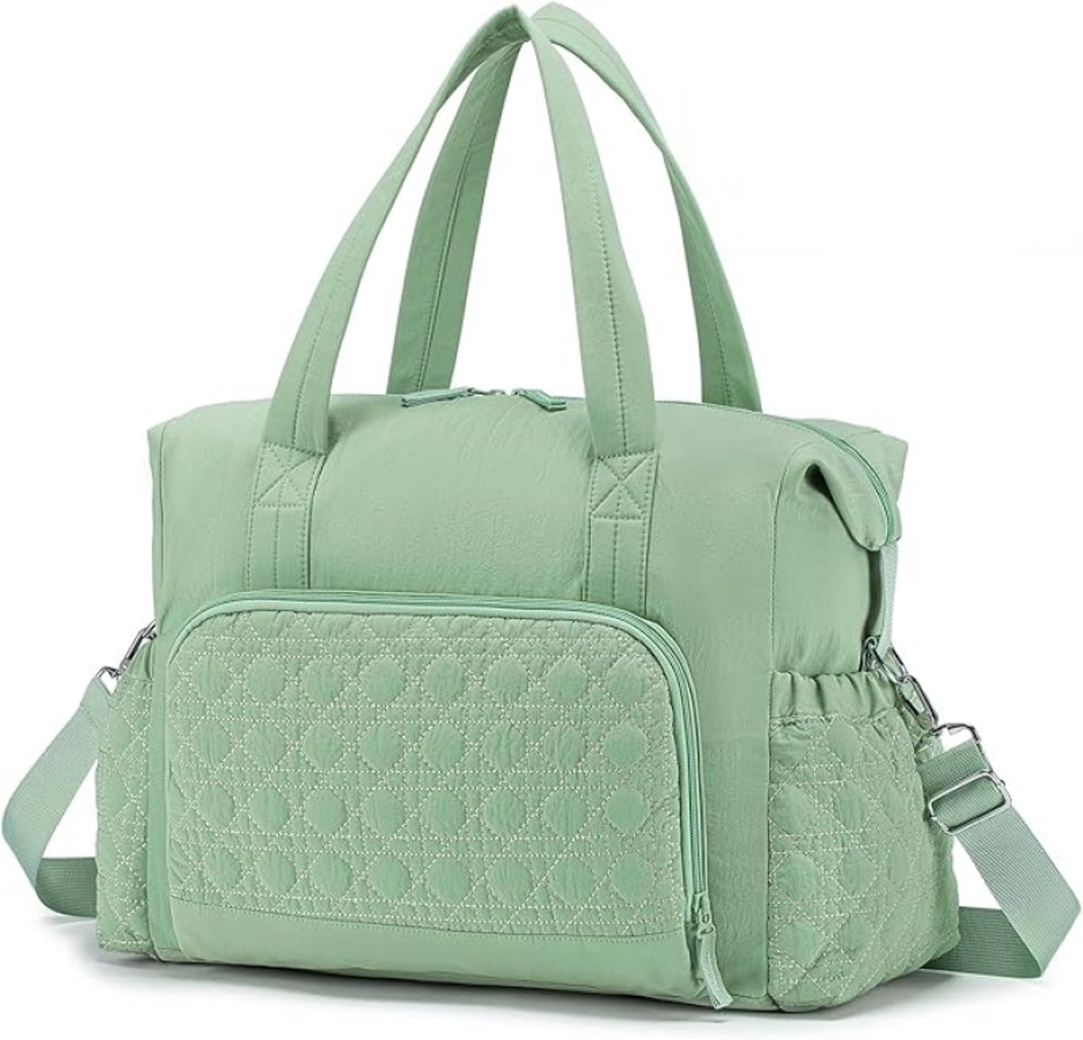Luiertas Moederdag Schoudertas Grote Multifunctionele Draagbare Baby Luier Tote Tassen Ziekenhuistas Waterdicht Weekender Reizen Organizer Messenger Bags voor Moeder "Groen"