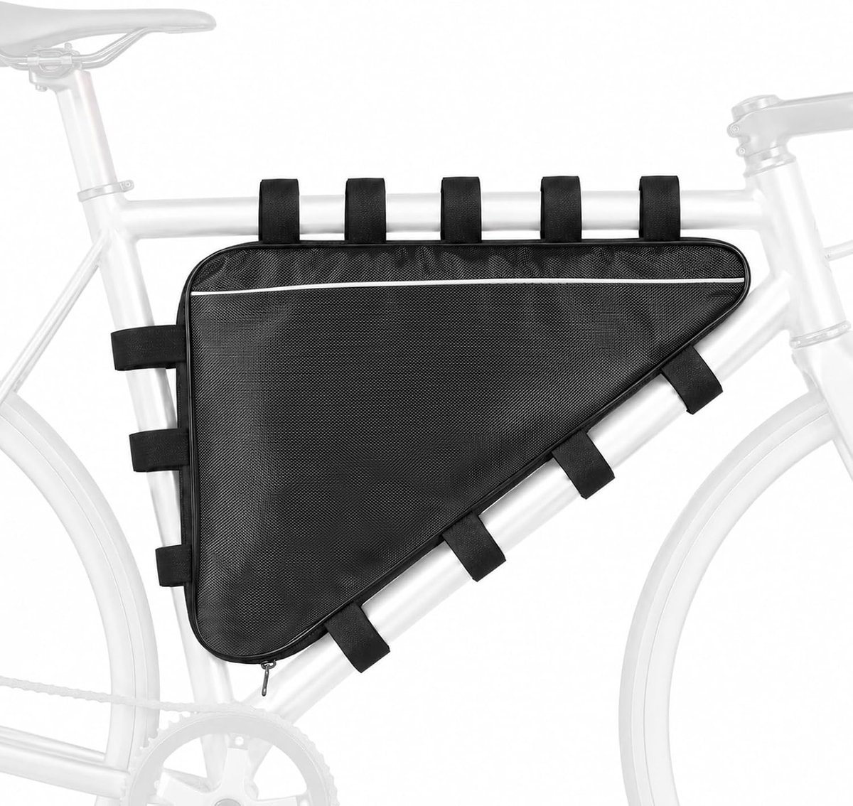 Driehoekige frametas voor fiets, elektrische step, mountainbike; driehoekige opbergtas voor e-bike-accu; waterdichte tas voor op het voorstuur voor telefoon, geld, gereedschap, mini, 39x34x26x8 cm
