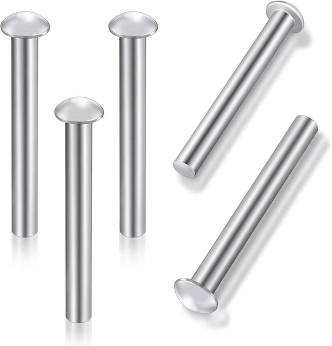 Aluminiumklinknagels - Bevestigingsmiddelen - Gereedschap voor reparatie - Massieve constructie - 50 x 6 mm - Zwart