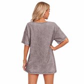Dames oversized V-hals T-shirt met korte mouwen