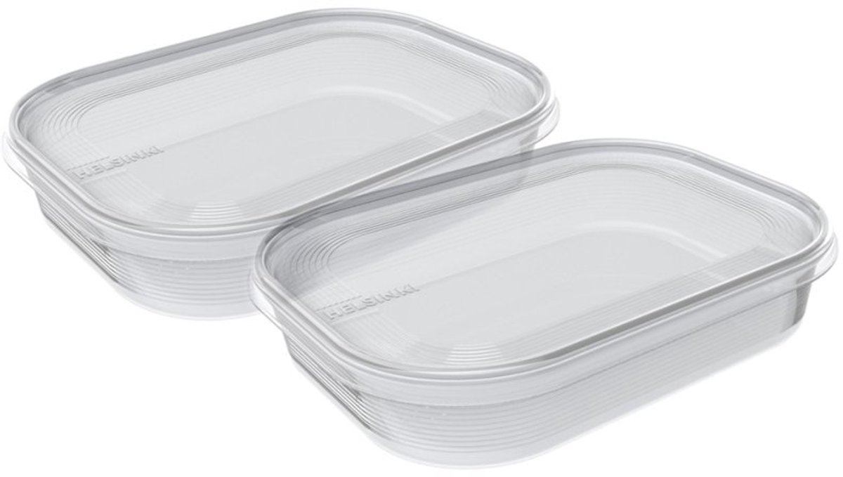 plast team diepvriesdozenset Helsinki, 0,7 liter, transparant, set van 2