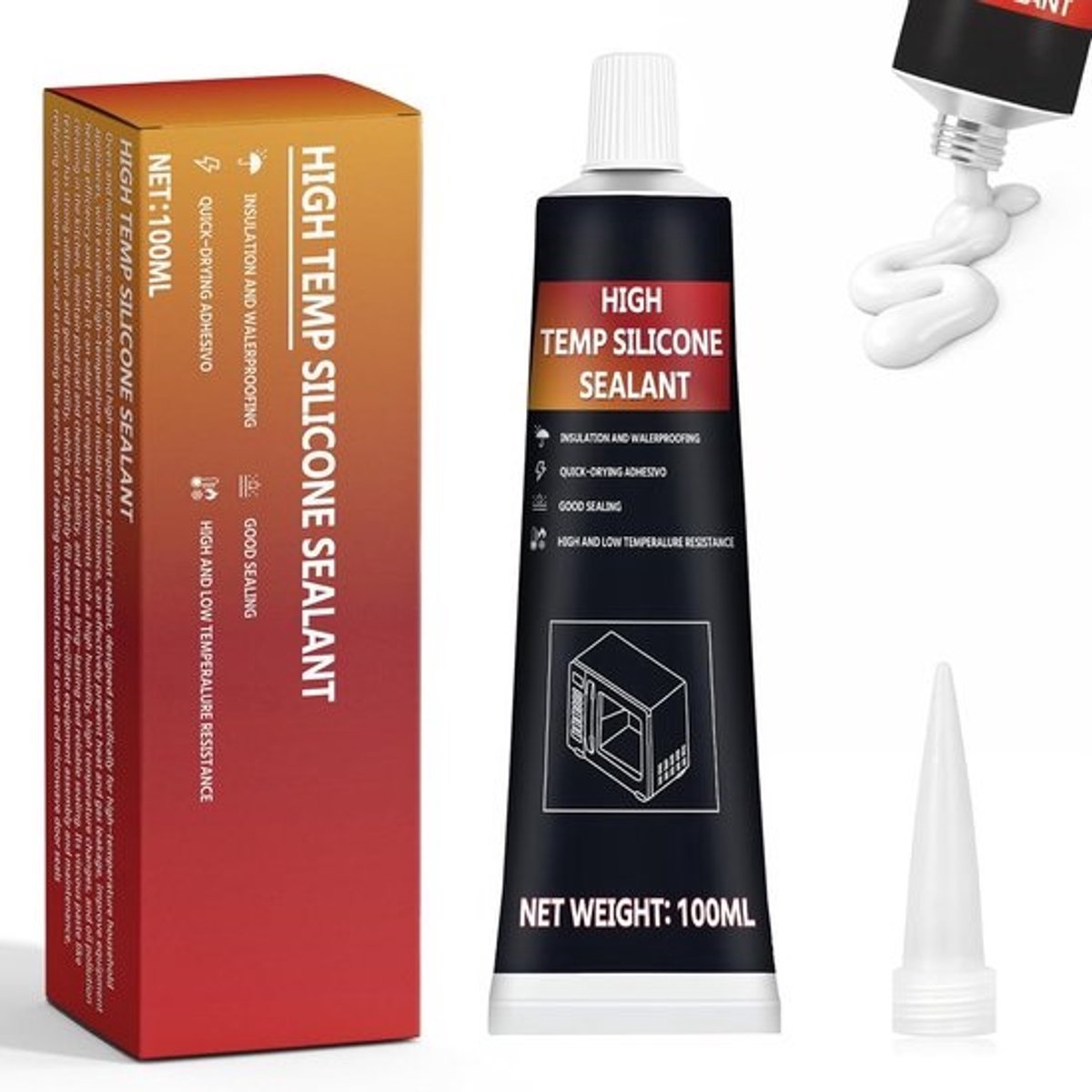 Hittebestendige Lijm - Ovenkit - Hoge Temperatuur - Siliconenbasis - 100 ml - Wit
