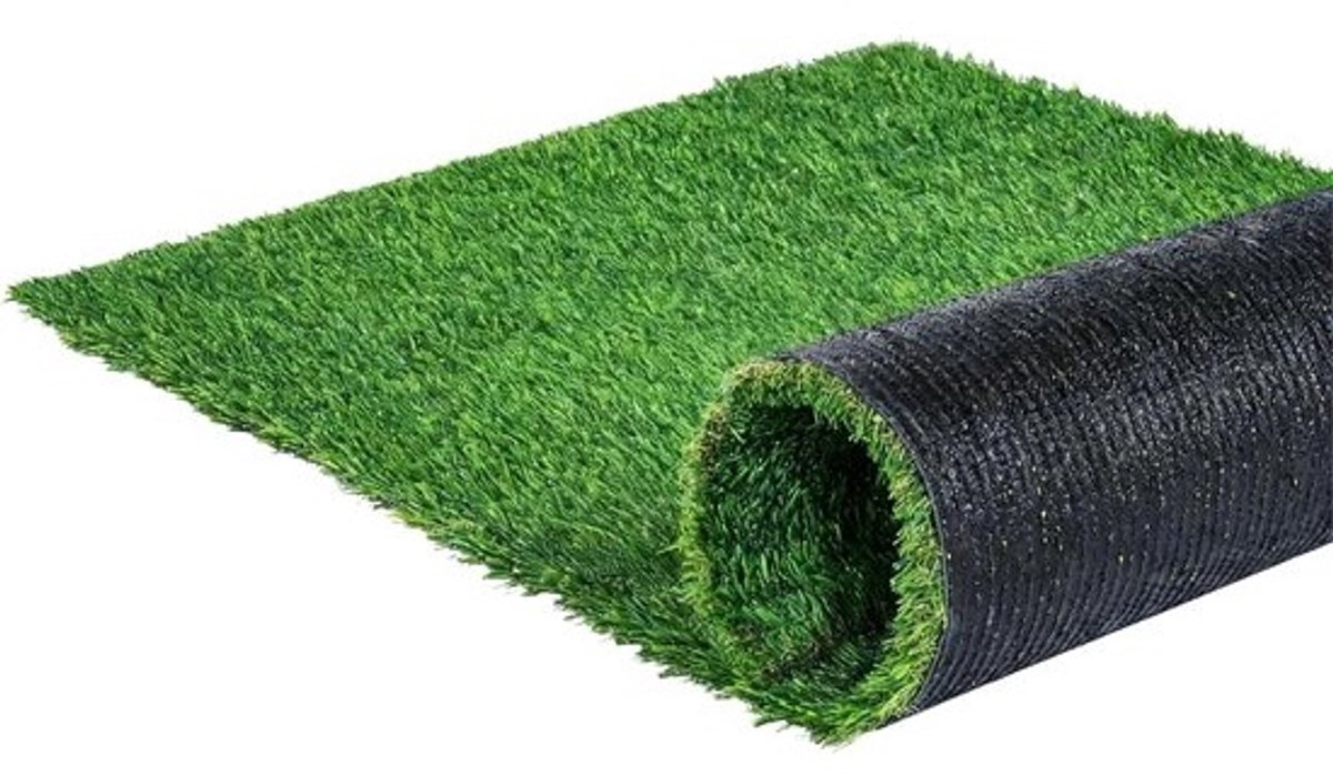 Kunstgras - Dicht gazon - Tuin, terras, balkon - UV-bescherming - 05 x 1 meter - Donkergroen