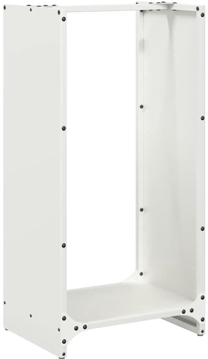 Brandhoutrek - Voor houtopslag - Accessoire voor buitenhaard - Stevig koudgewalst staal - 40x30x80 cm - Wit