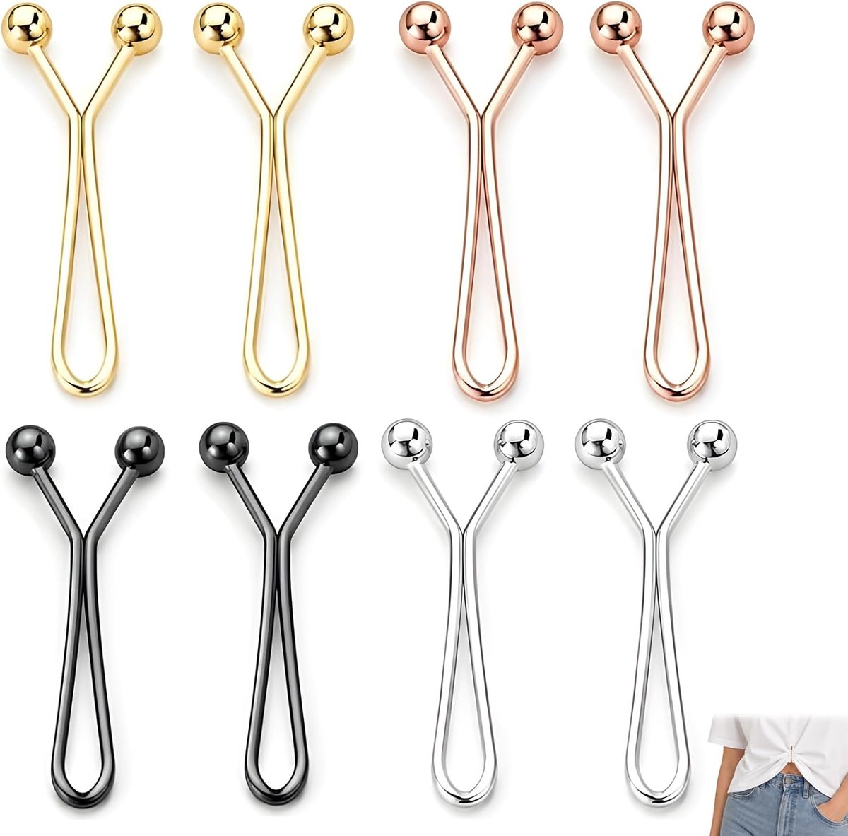 8 stuks tailleverkleiner clips broek taille spanner zonder naaien