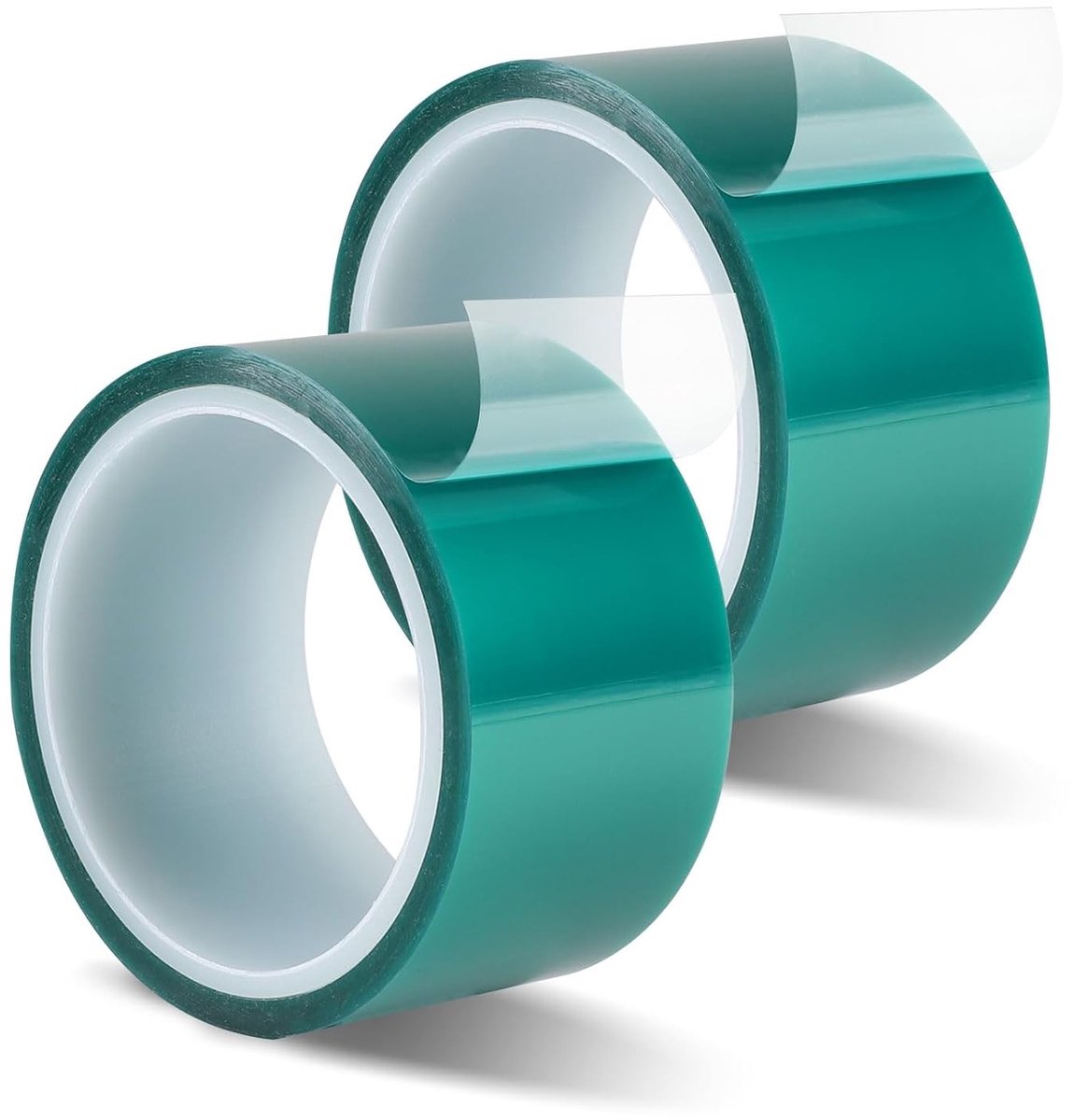 2x Hittebestendige Tape 50mmx33m, Kapton Tape Groen, PET Tape met Siliconen Lijm voor 3D Printers, Hoge Temperatuur, Sublimatie en Elektronische Circuitborden
