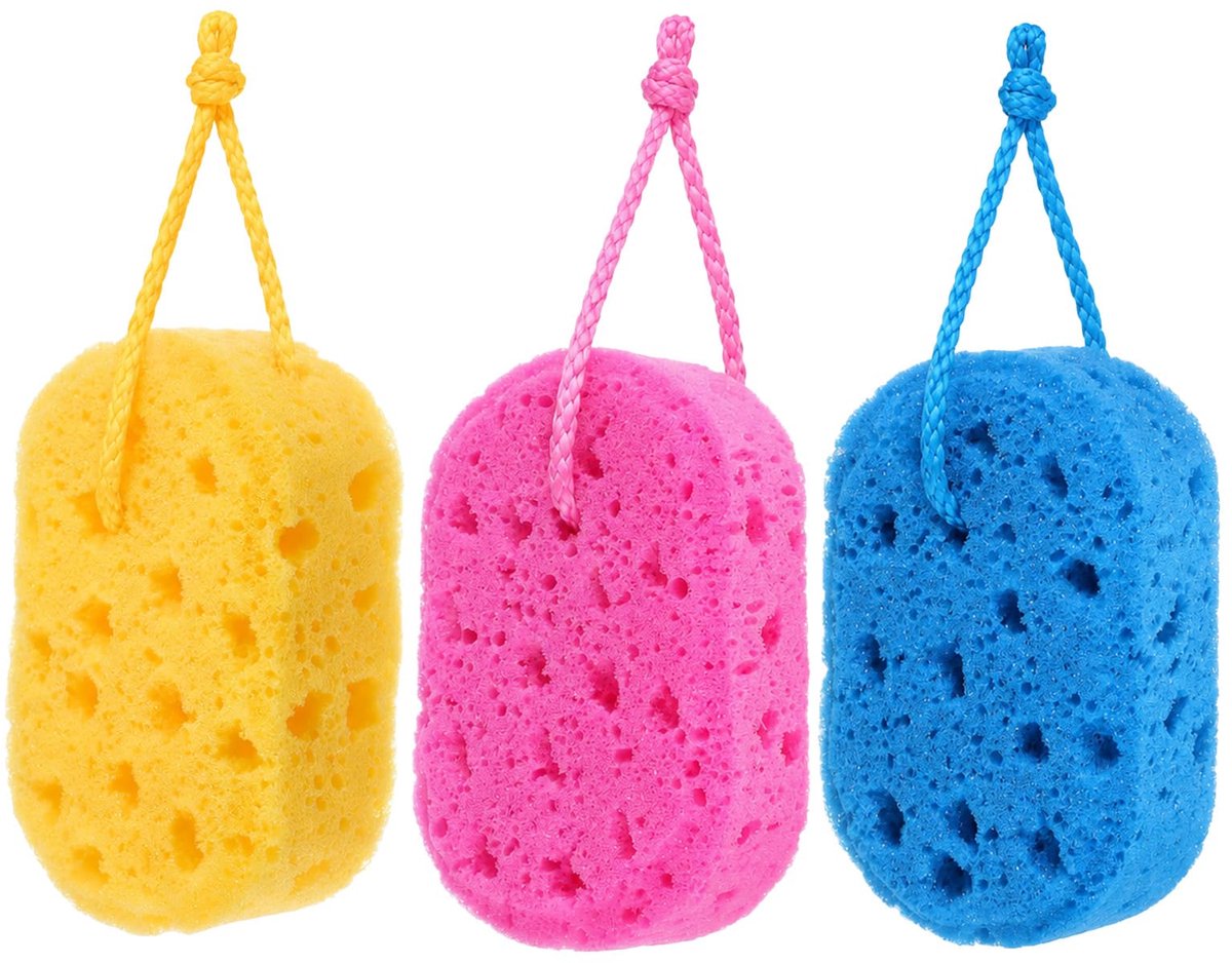 3 stuks badspons, luffa, douchespons, peeling, dieptereiniging - ShopVlot