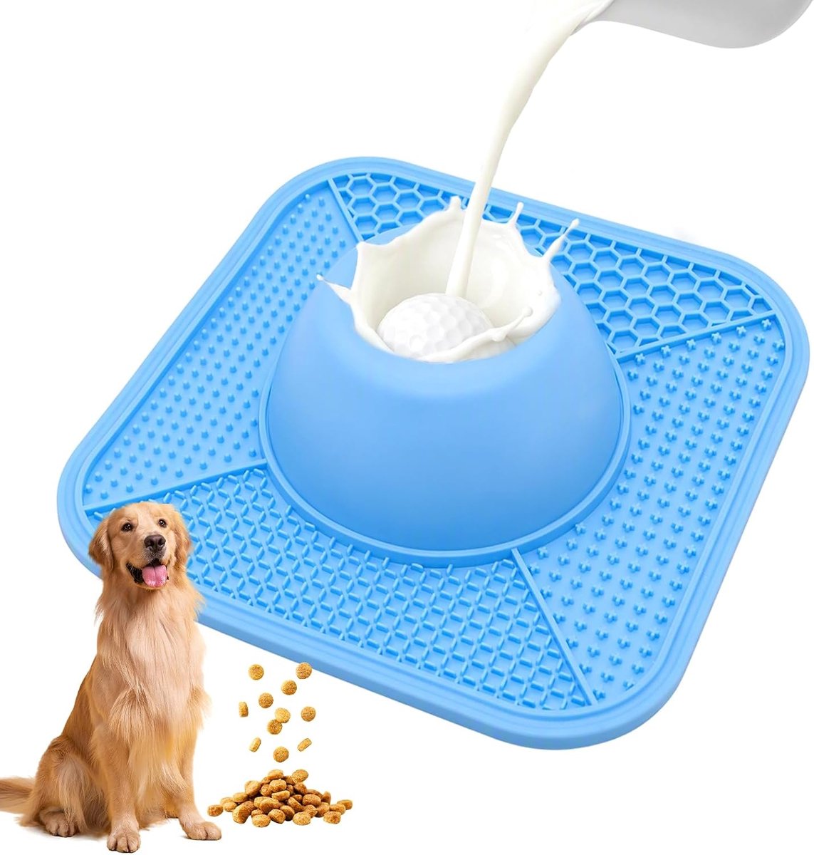 2-in-1 bak voor honden en katten, likmat voor honden met antislipmat, anti-verstoppingsbak voor honden en katten - ShopVlot