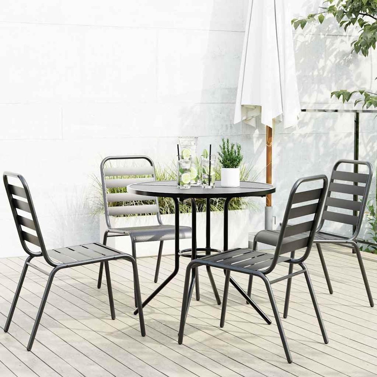 Staal stapelbaar trendy 80 x 72 5 cm antracietkleur