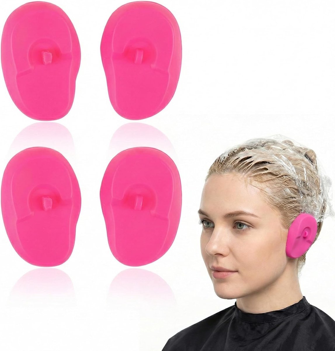 4 stuks damesdoucheoren, oorbeschermers voor douche, oorbeschermers, voor badkamer, spa (roze) - ShopVlot