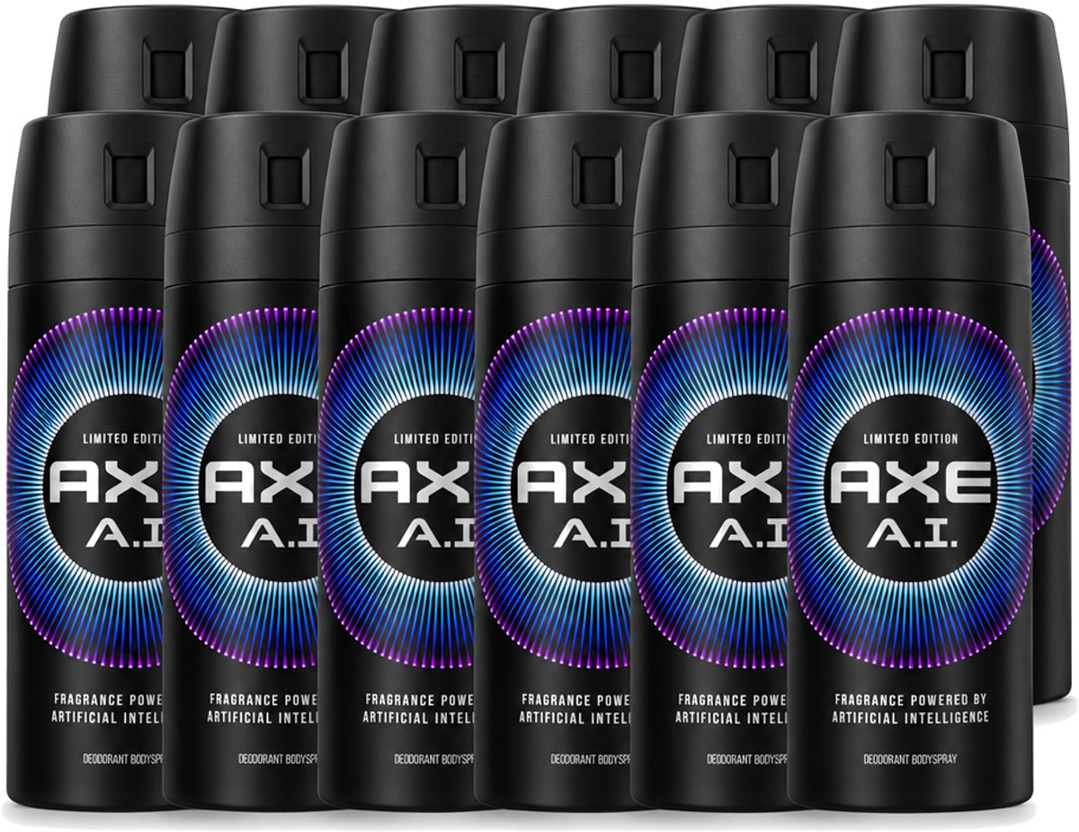 12 x Axe - Limited Edition - Deodorant Bodyspray - A.I. - 150 ml - Voordeelverpakking - 12 stuks